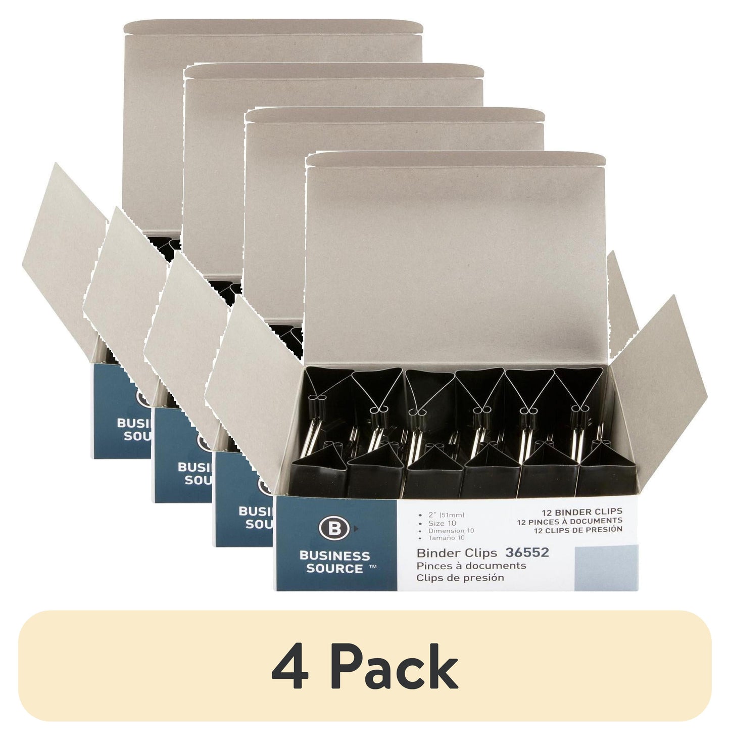CLi Medium Black Binder Clips, 3 count