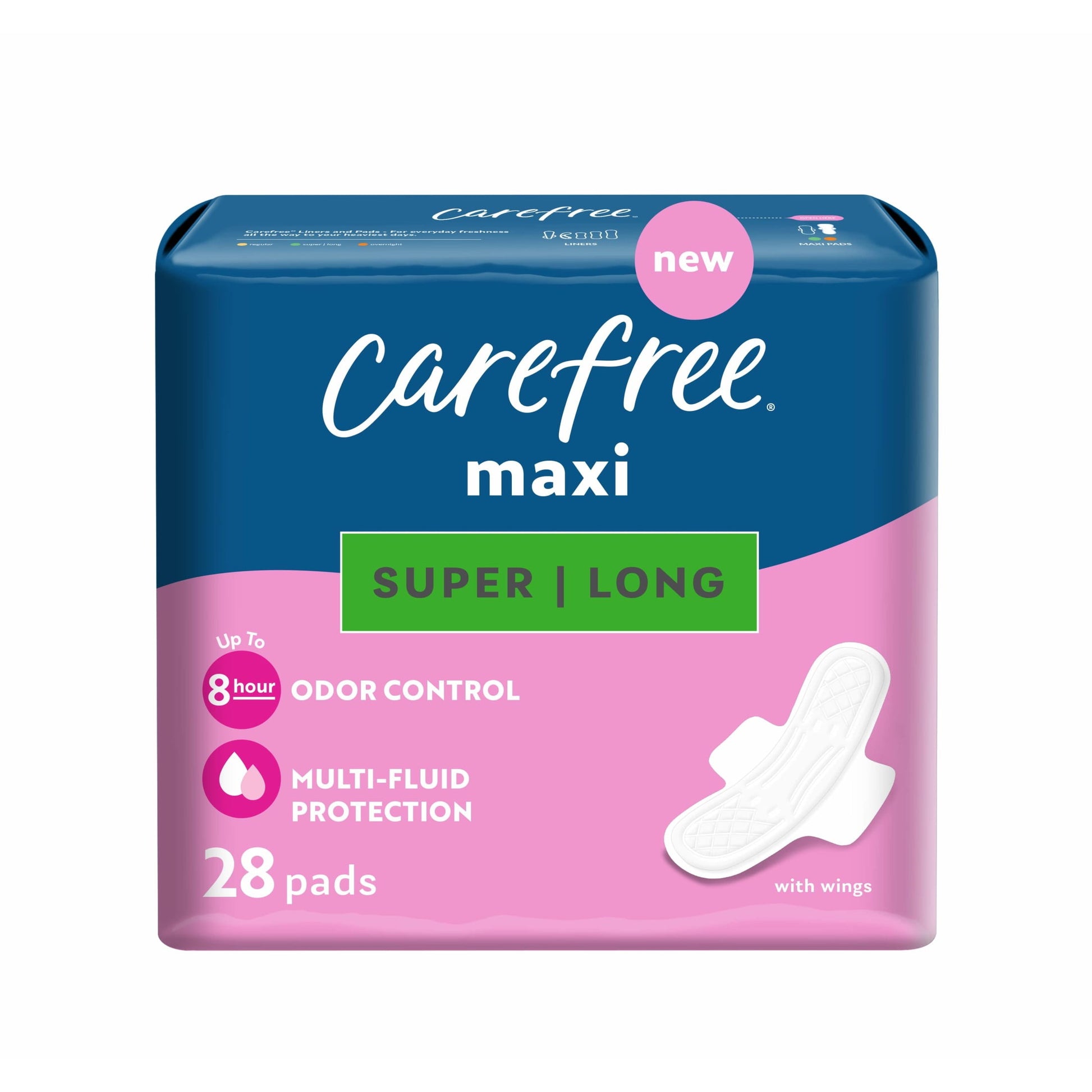CAREFREE MAXI OVERNIGHT WING PADS 4X28CT