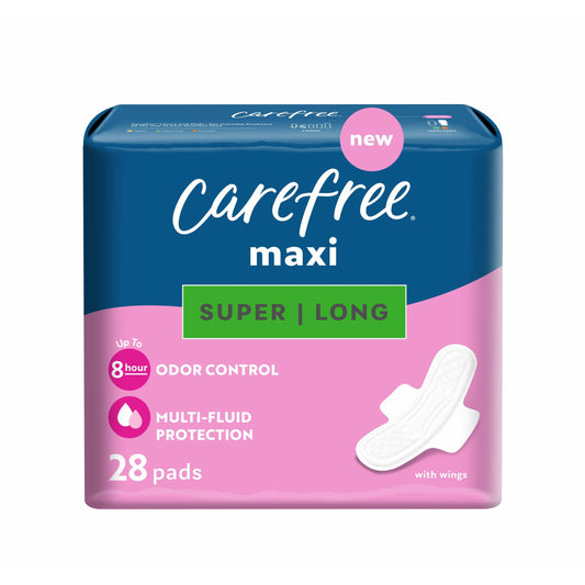 CAREFREE MAXI OVERNIGHT WING PADS 4X28CT