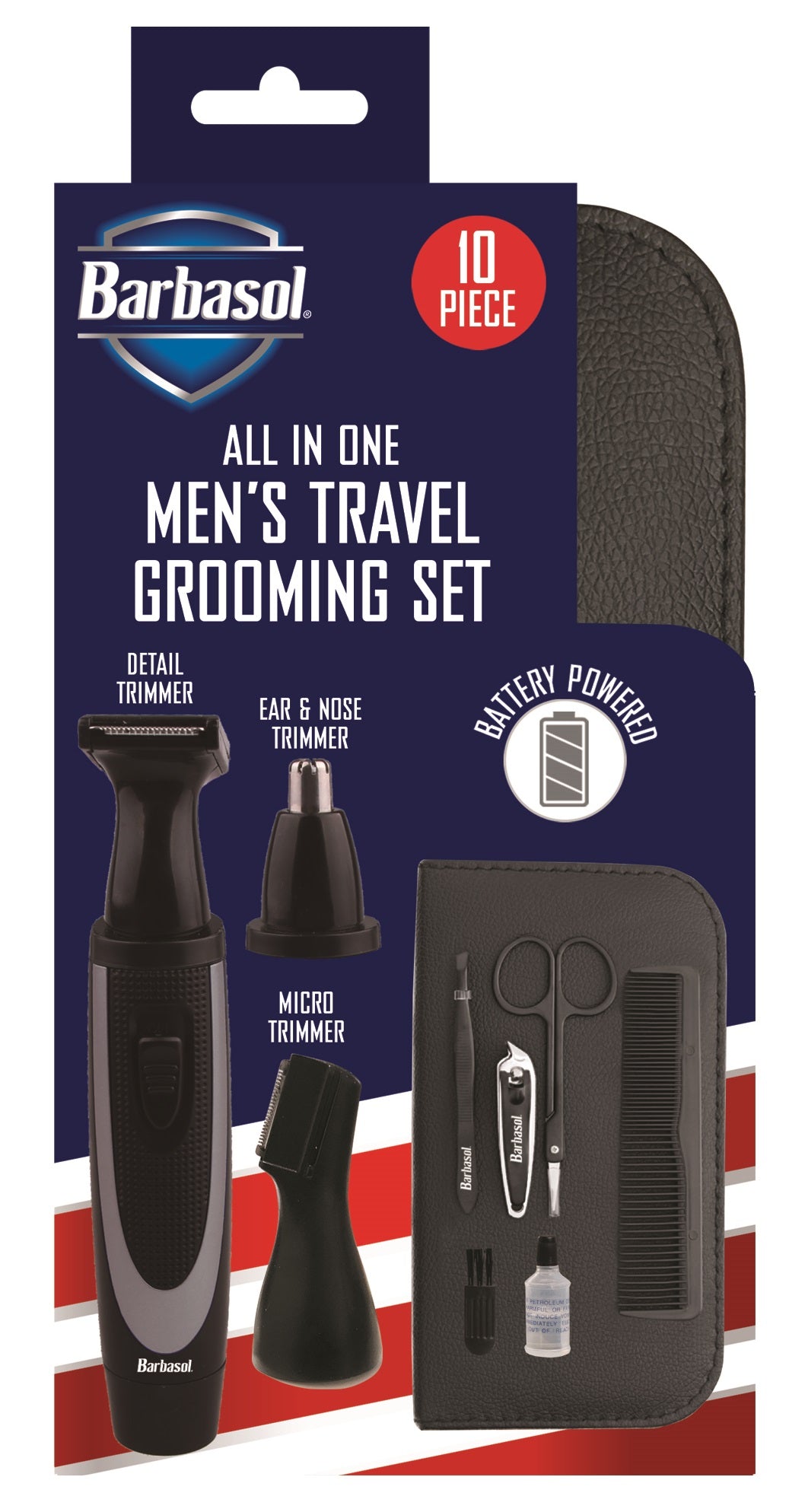 Barbasol All-In-One Grooming Set Travel 10 Piece