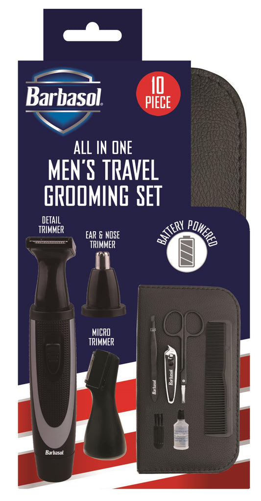 Barbasol All-In-One Grooming Set Travel 10 Piece