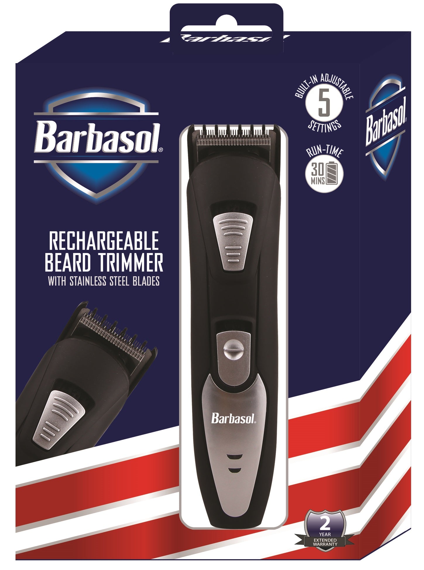 Barbasol Beard Trimmer Rechargeable 5 Settings