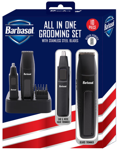Barbasol All-In-One Grooming Kit 9 Piece Battery-Powered