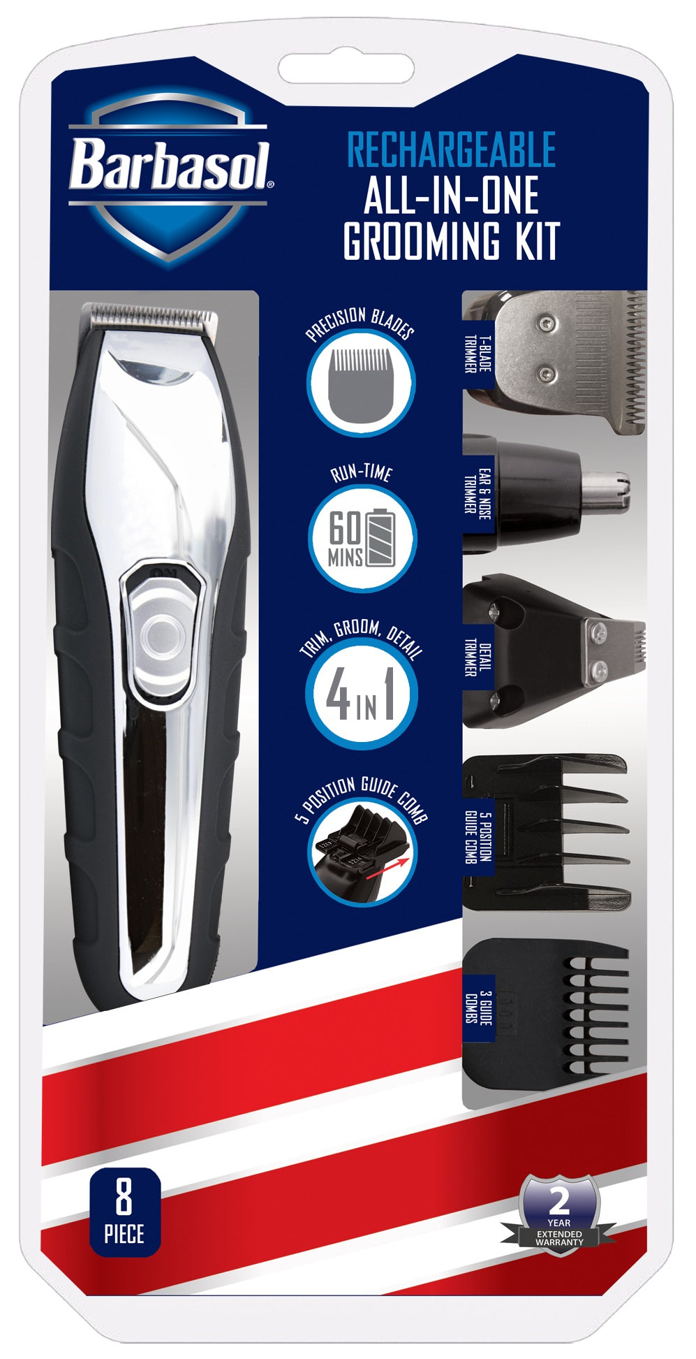 Barbasol All-In-One Grooming Kit 8 Piece Rechargeable