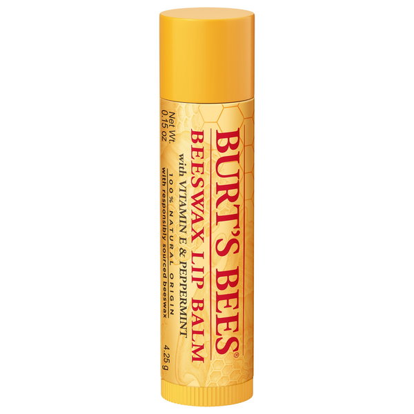 Burts Bees Lip Balm Beeswax Vitamin E/Peppermnt 4Pk (4in)