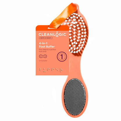 CLEANLOGIC Bath & Body 4-in-1 Foot Buffer - Assorted