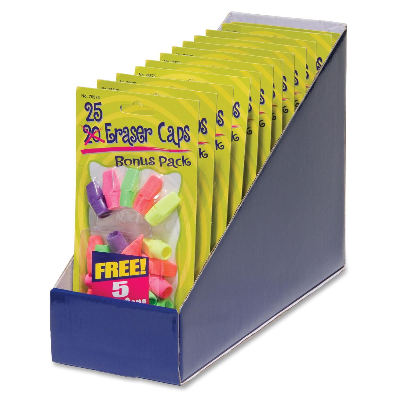 CLi Pencil Eraser Caps - Assorted Neons, 20 count