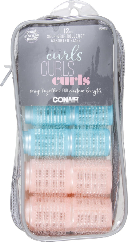 CONAIR Curls Curls Curls Long Hair Spiral Rollers - Assorted Colors, 12 count