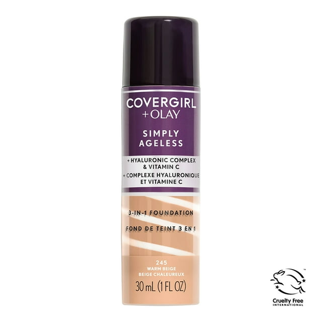 COVERGIRL + Olay Simply Ageless 3-in-1 Liquid Foundation - 245 Warm Beige