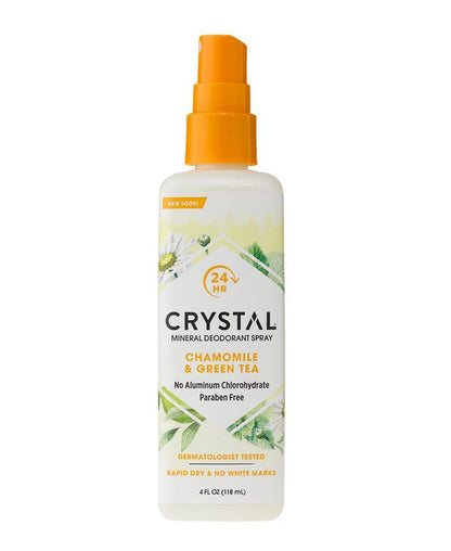 Crystal Deodorant Spray 4oz Chamomile & Green Tea