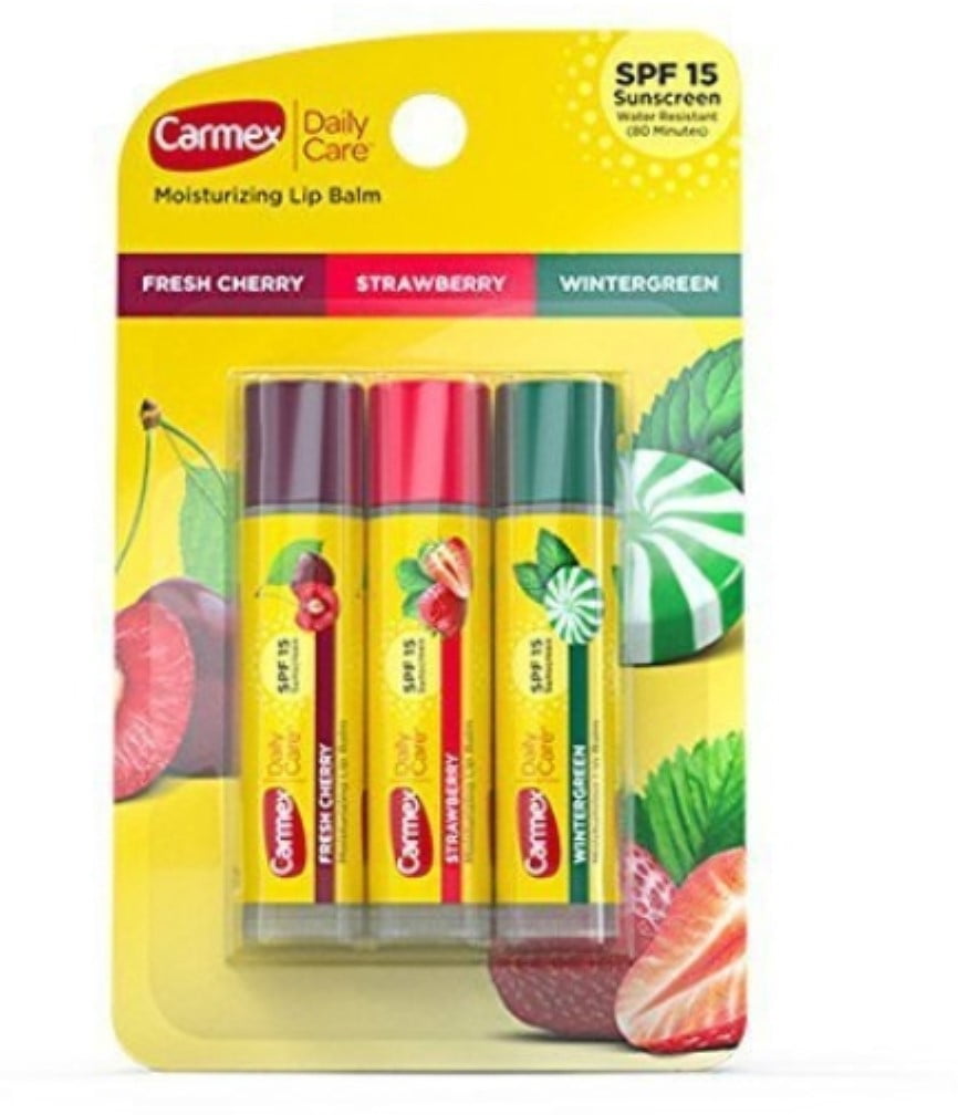 Carmex Lip Balm Sticks Asst Flavor Spf#15 3 Pack 0.15oz