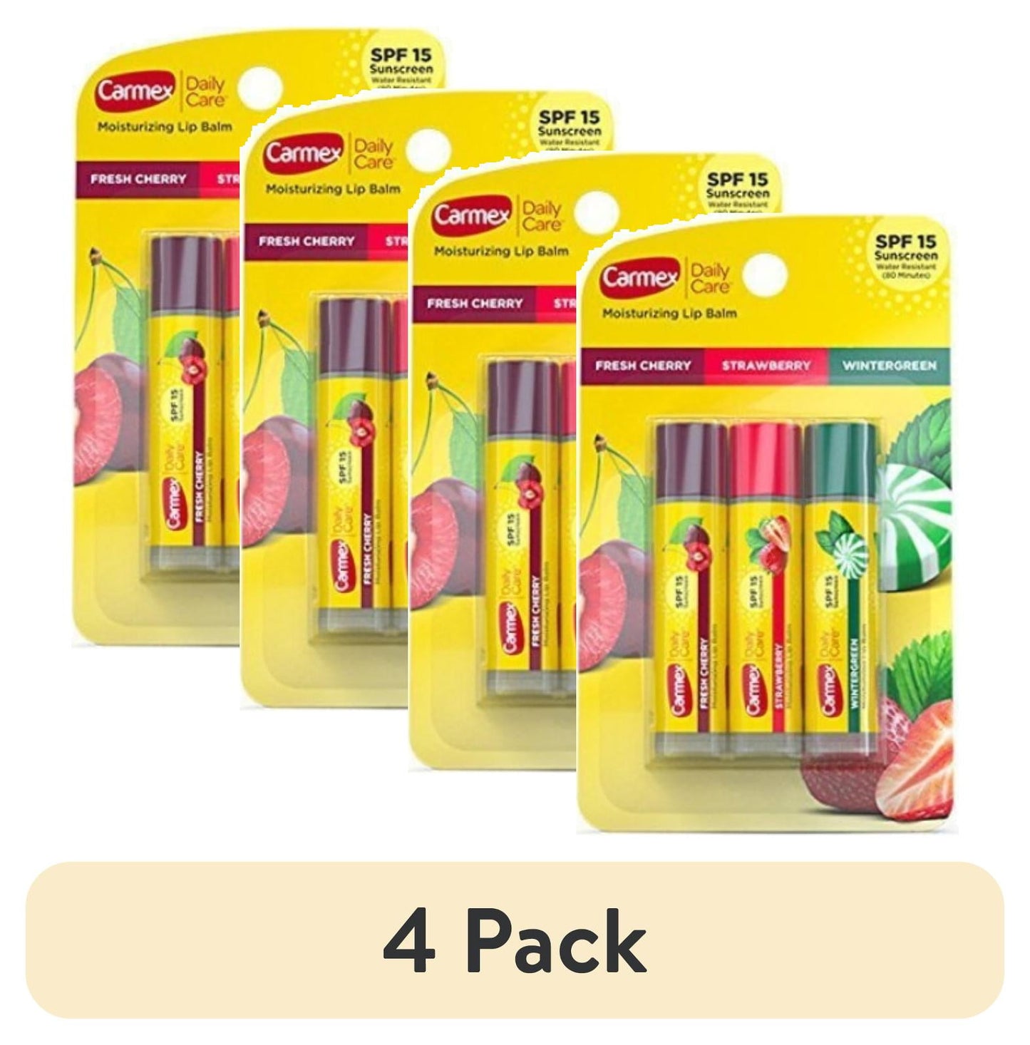Carmex Lip Balm Sticks Asst Flavor Spf#15 3 Pack 0.15oz