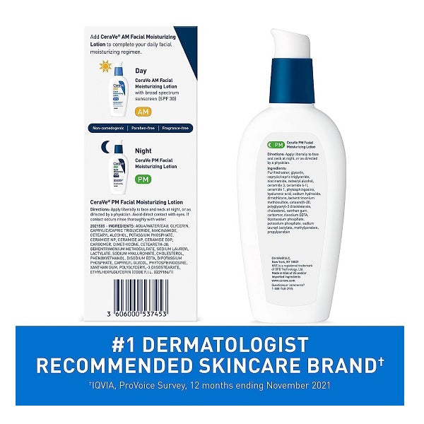 CeraVe PM Facial Moisturizing Lotion, 3 oz
