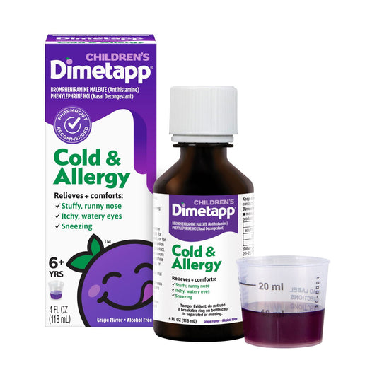 DIMETAPP COLD AND ALLERGY GRAPE SYR 4OZ