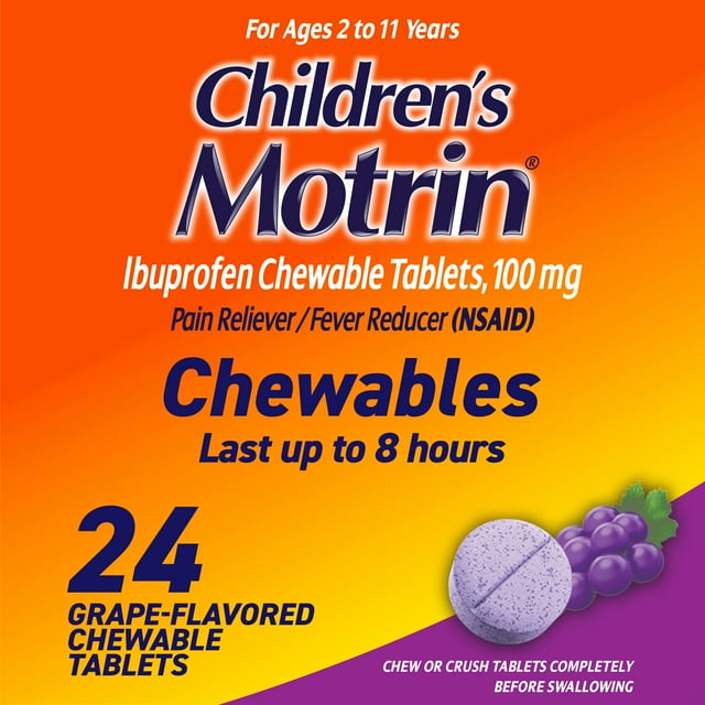 MOTRIN CHILD DYFR CHEW GRAPE TAB 24CT