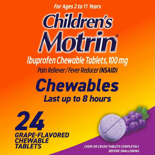 MOTRIN CHILD DYFR CHEW GRAPE TAB 24CT