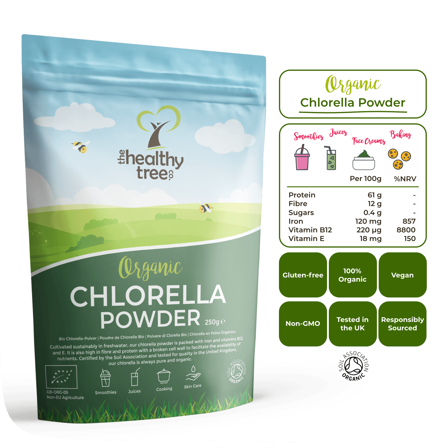 100% Organic Chlorella Powder