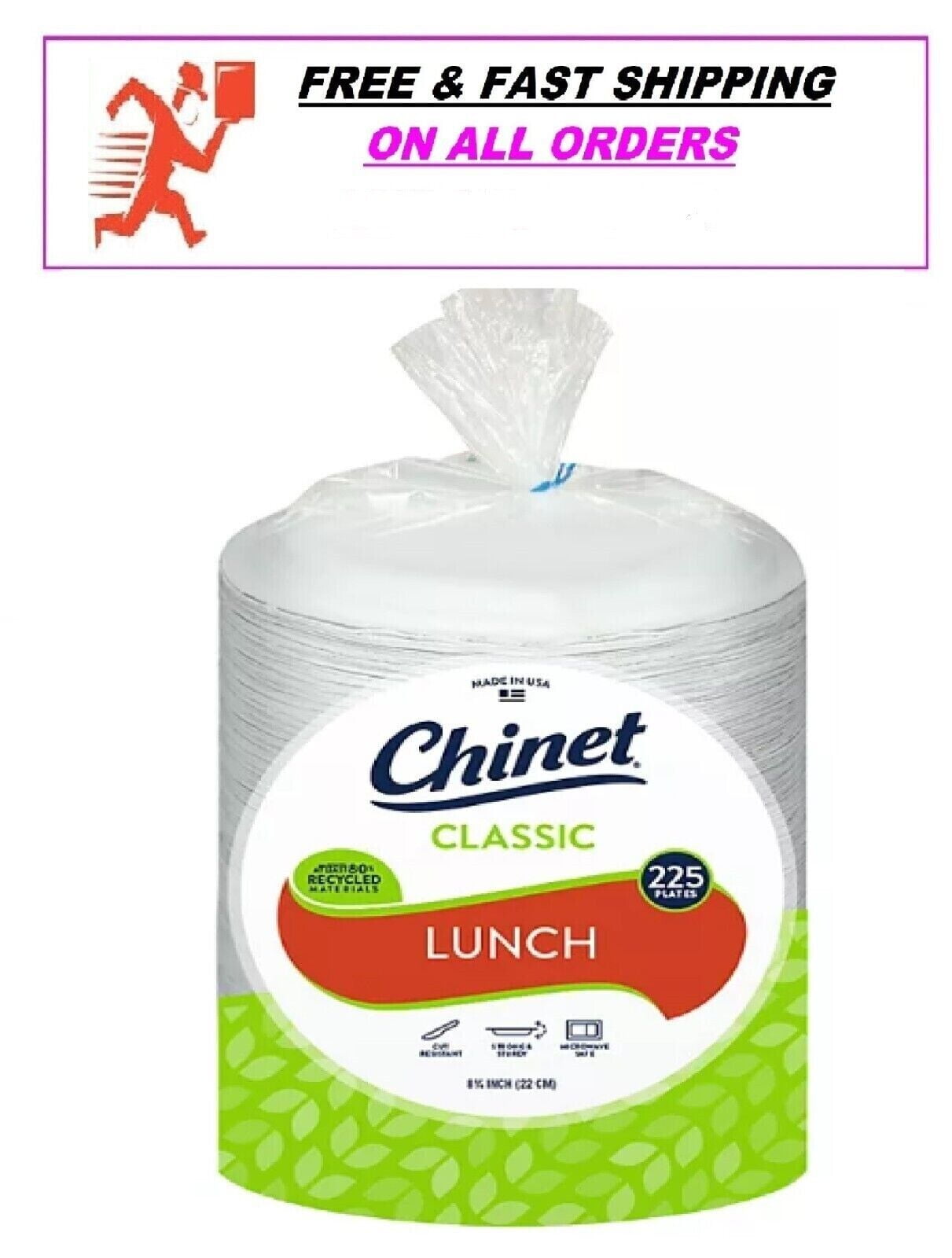 SENSATIONS Premium Paper Lunch Plates - Classic Red, 20 count