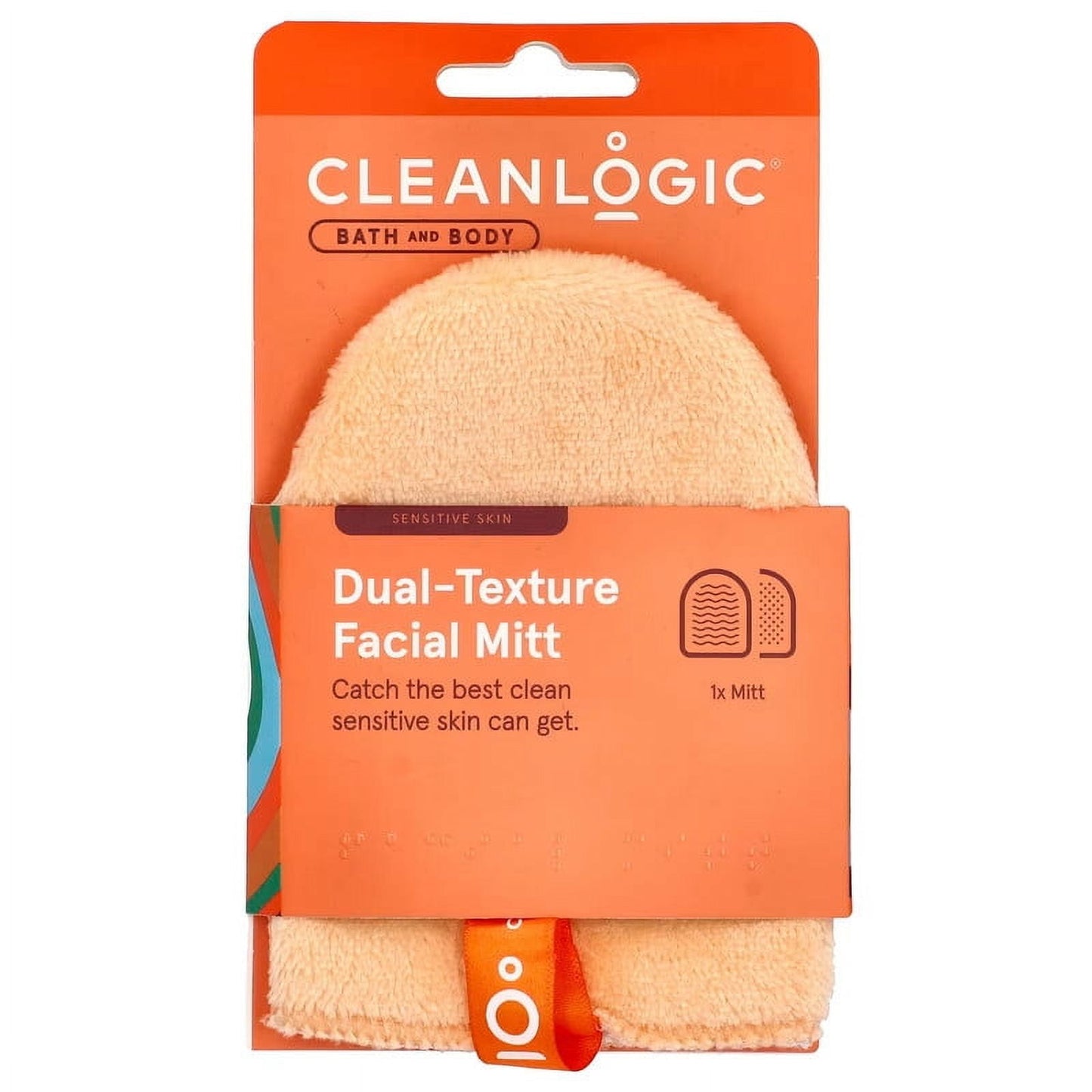 CLEANLOGIC FACIAL MITT,DUAL TEXTURE