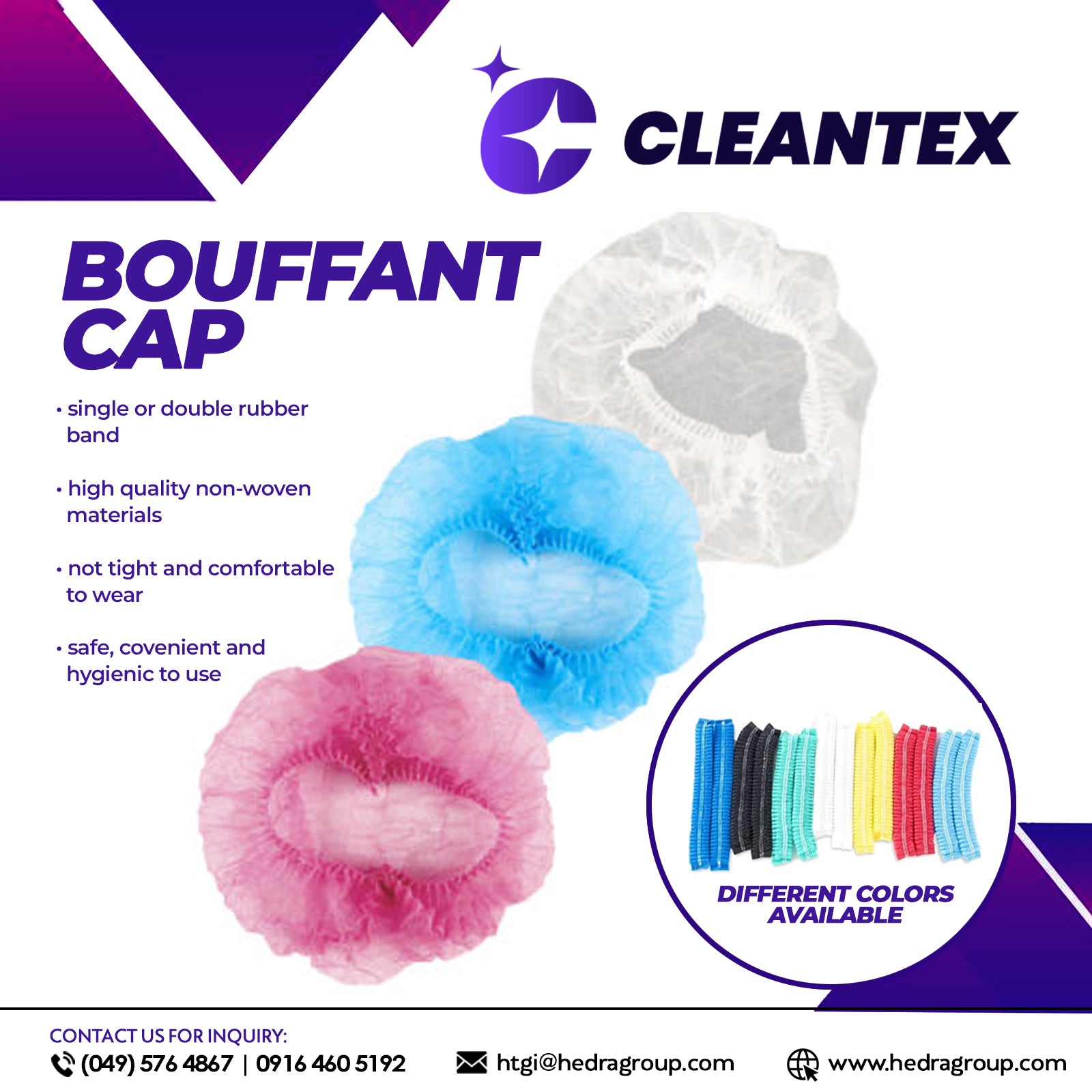 BOUFFANT CAP BLU PLYP LTX/F 21IN 1000 DS