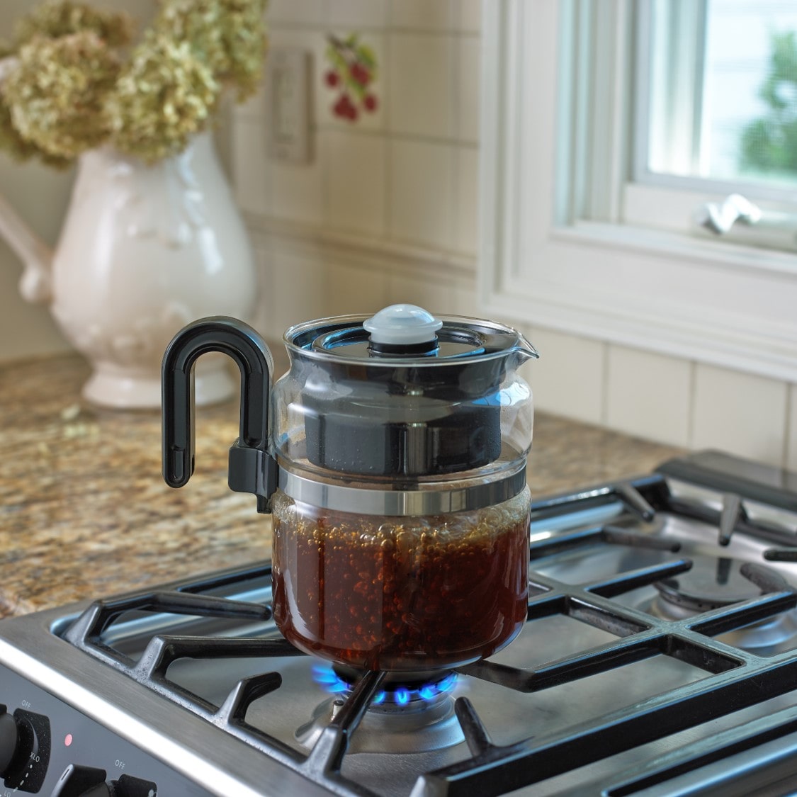 Medelco 8 Cup Glass Stovetop Coffee Percolator