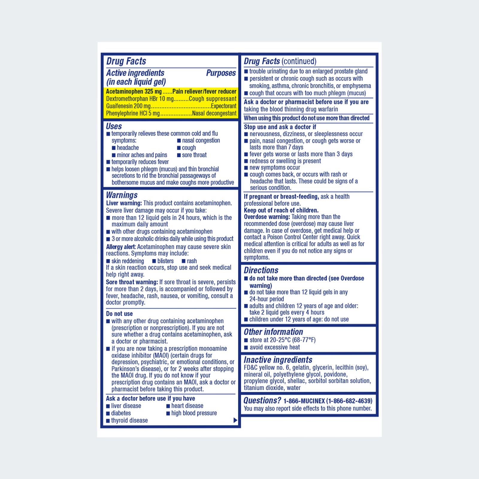 MUCINEX FAST MAX CLD/FLU/THROAT LGL 16CT