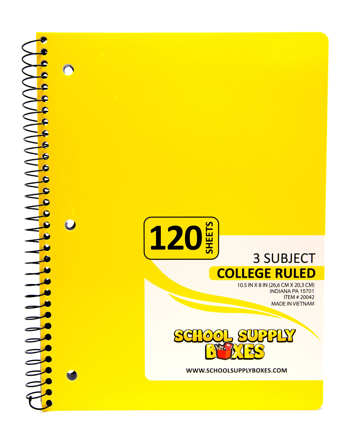 iScholar 3 Subject College Ruled Notebook - Assorted Colors