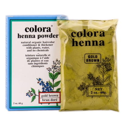 Colora Henna Powder Hair Color Gold Brown 2oz
