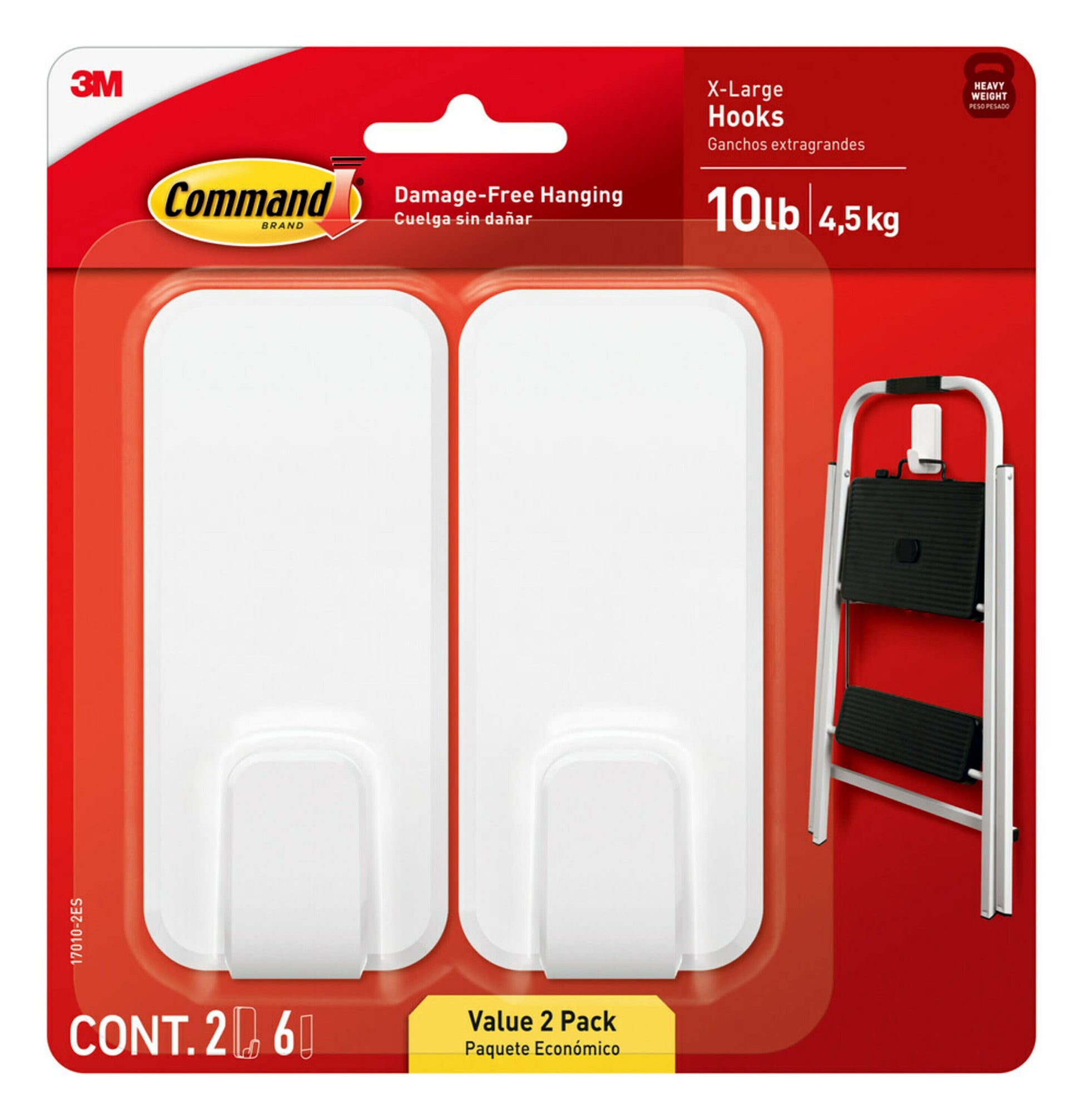 Command Medium Decorative Wall Hooks - Clear, 2 Hooks + 4 Strips