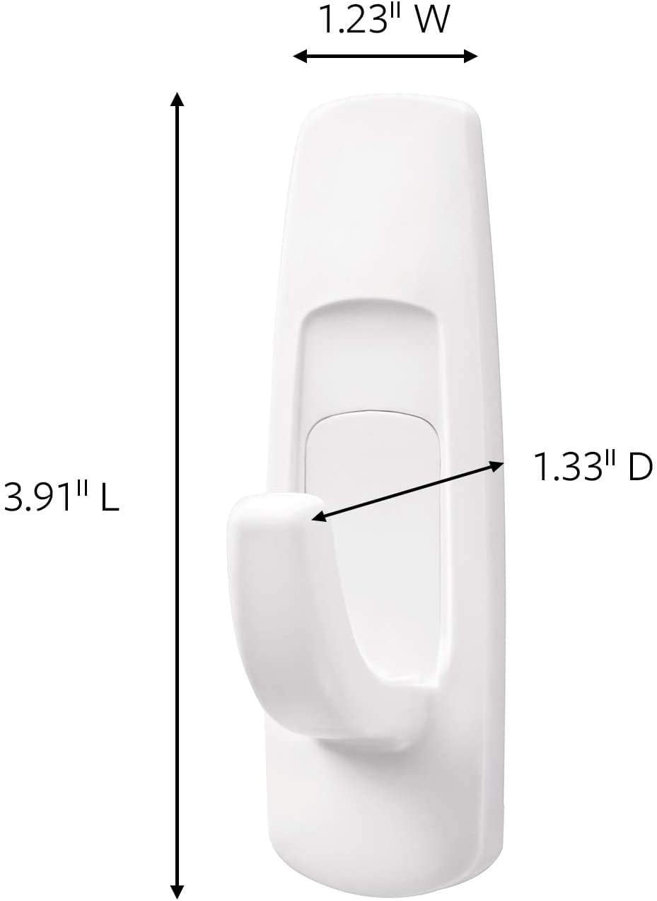 Command Large Single Hook - White, 1 Hook + 2 Strips
