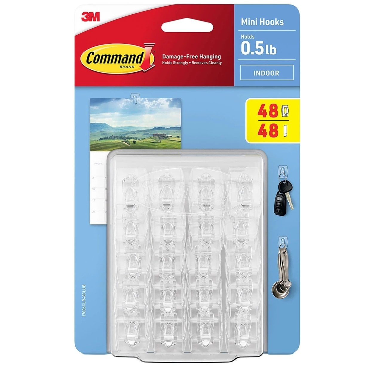 Command Mini Wall Hooks - Clear, 18 Hooks + 24 Strips