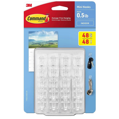 Command Small Wire Wall Hooks - Clear, 9 Hooks + 12 Strips