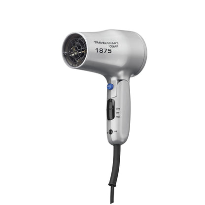 CONAIR 1875 Watt Compact Dual Voltage Travel Hair Dryer with Folding Handle - Grey