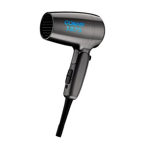 CONAIR 1875 Watt Compact Dual Voltage Travel Hair Dryer with Folding Handle - Grey