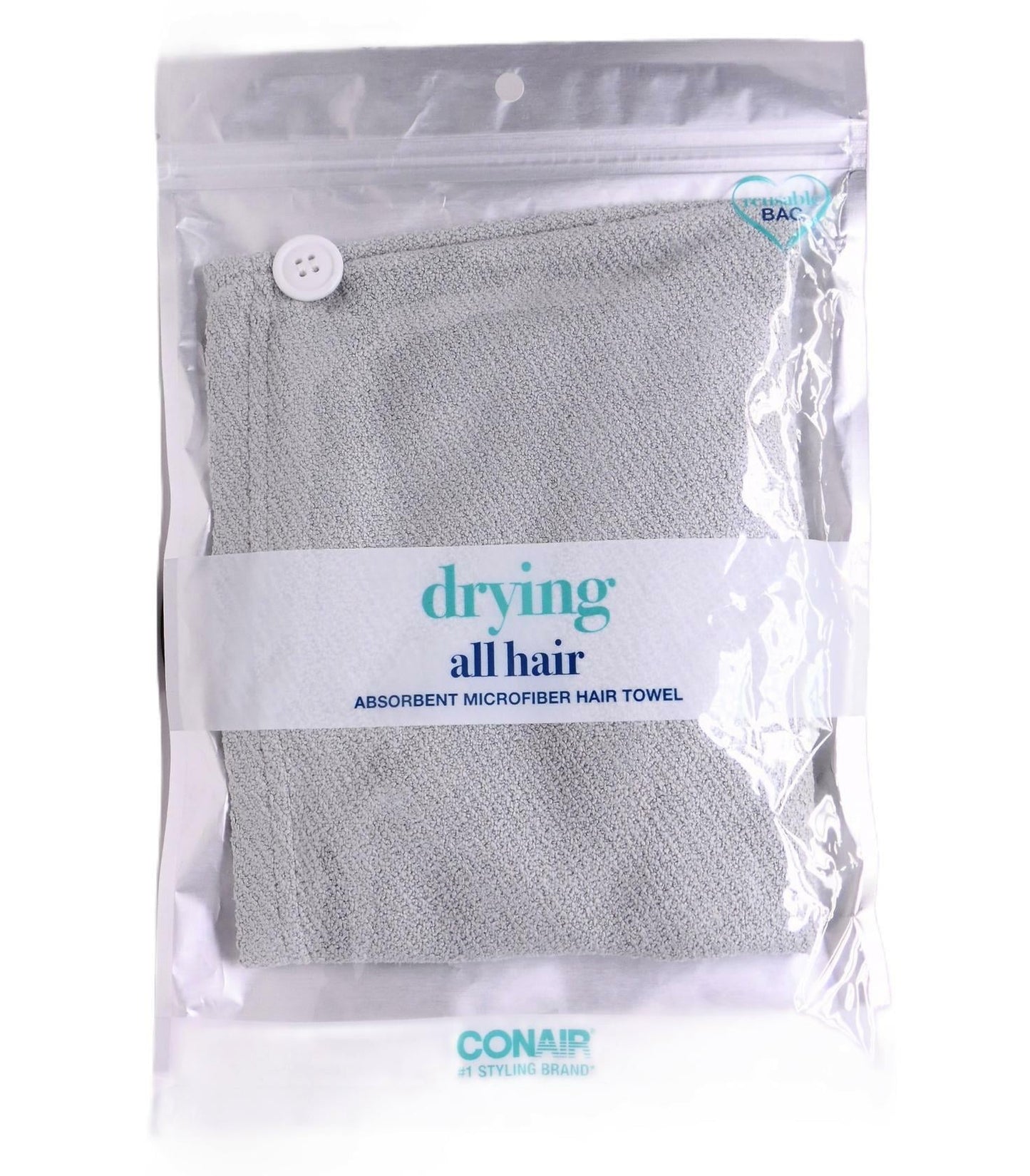 CONAIR Curl Collective Protect Rectangle T-Shirt Hair Towel - Black