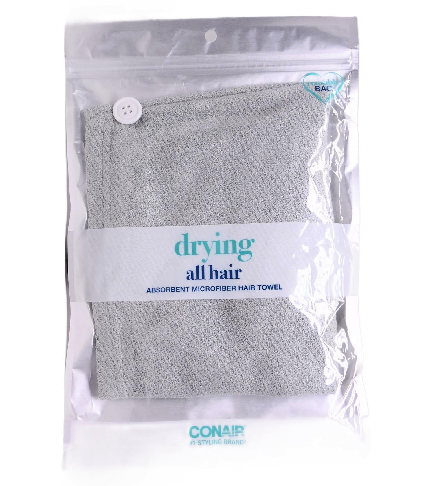 CONAIR Curl Collective Protect Rectangle T-Shirt Hair Towel - Black