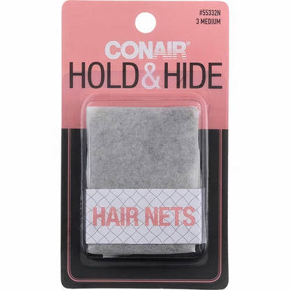 CONAIR Hold & Hide Hair Nets - Brown, 10 count