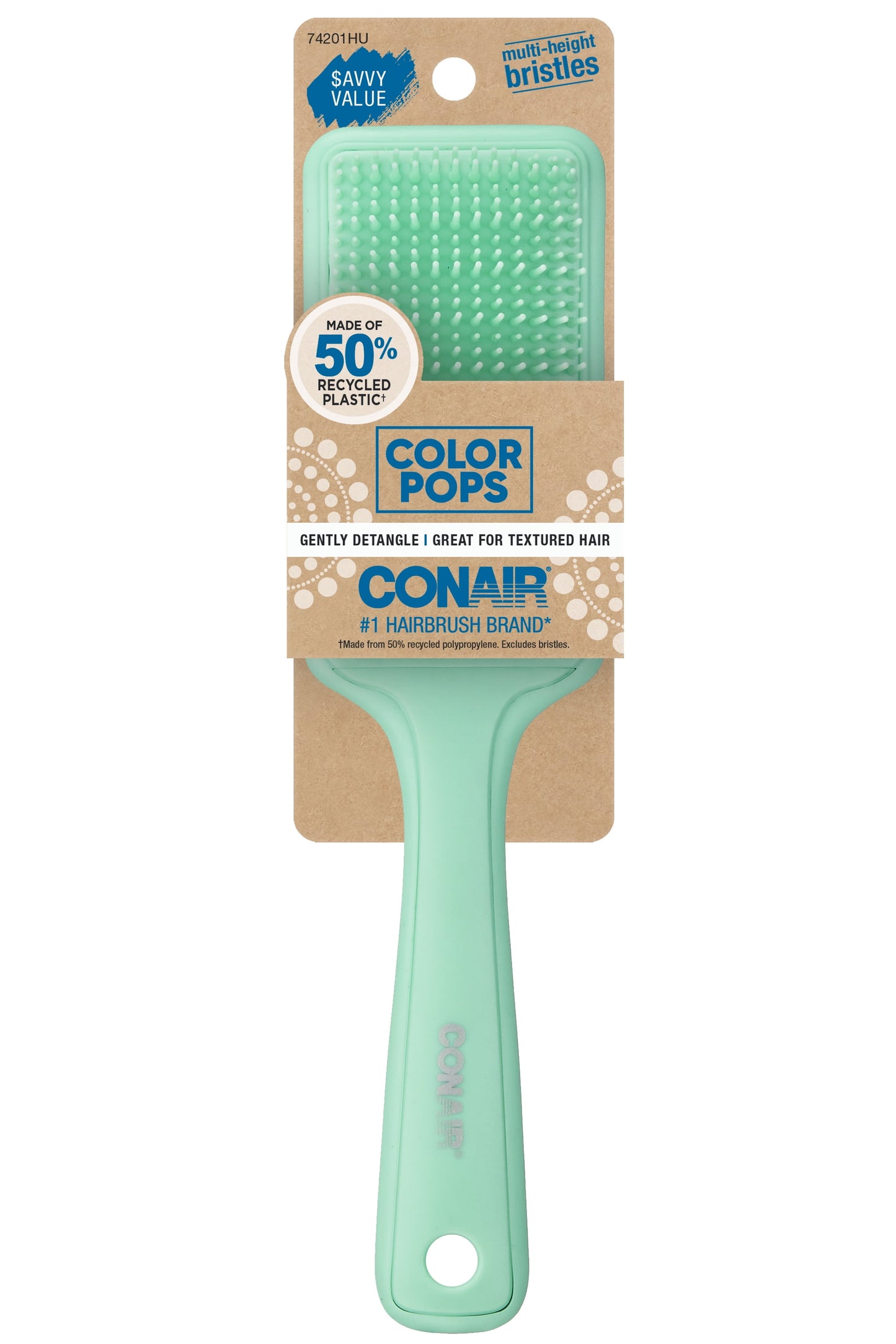 CONAIR Color Pops Detangling All Purpose Hair Brush - Teal