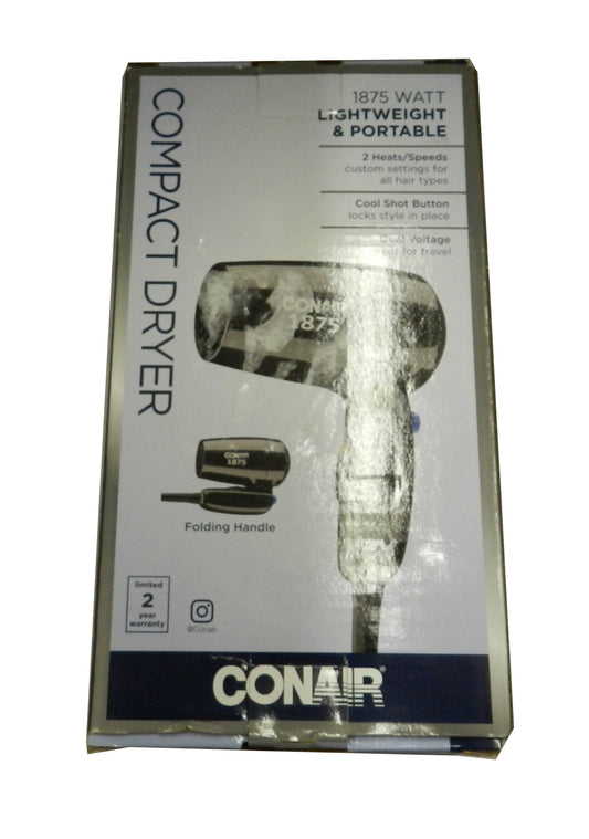 CONAIR Infinitipro 1875 Watt Compact Travel Hair Dryer with Twist Folding Handle - Red