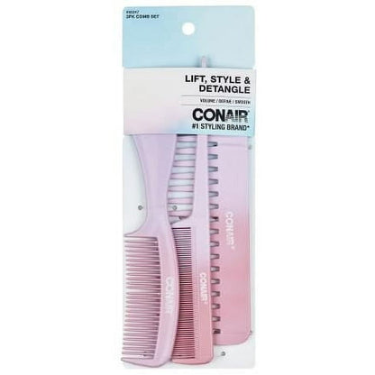 CONAIR Color Pops Detangle & Style Brush Set - Pink & Orange, 2 count
