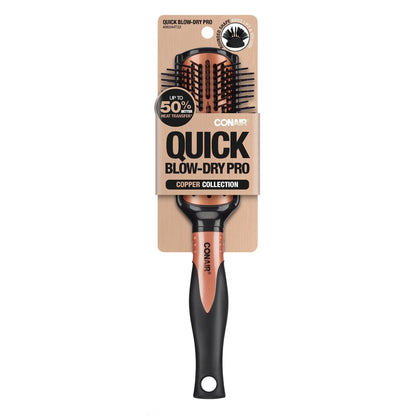 CONAIR The Copper Collection Quick Dry Medium Round Hair Brush - Black & Copper