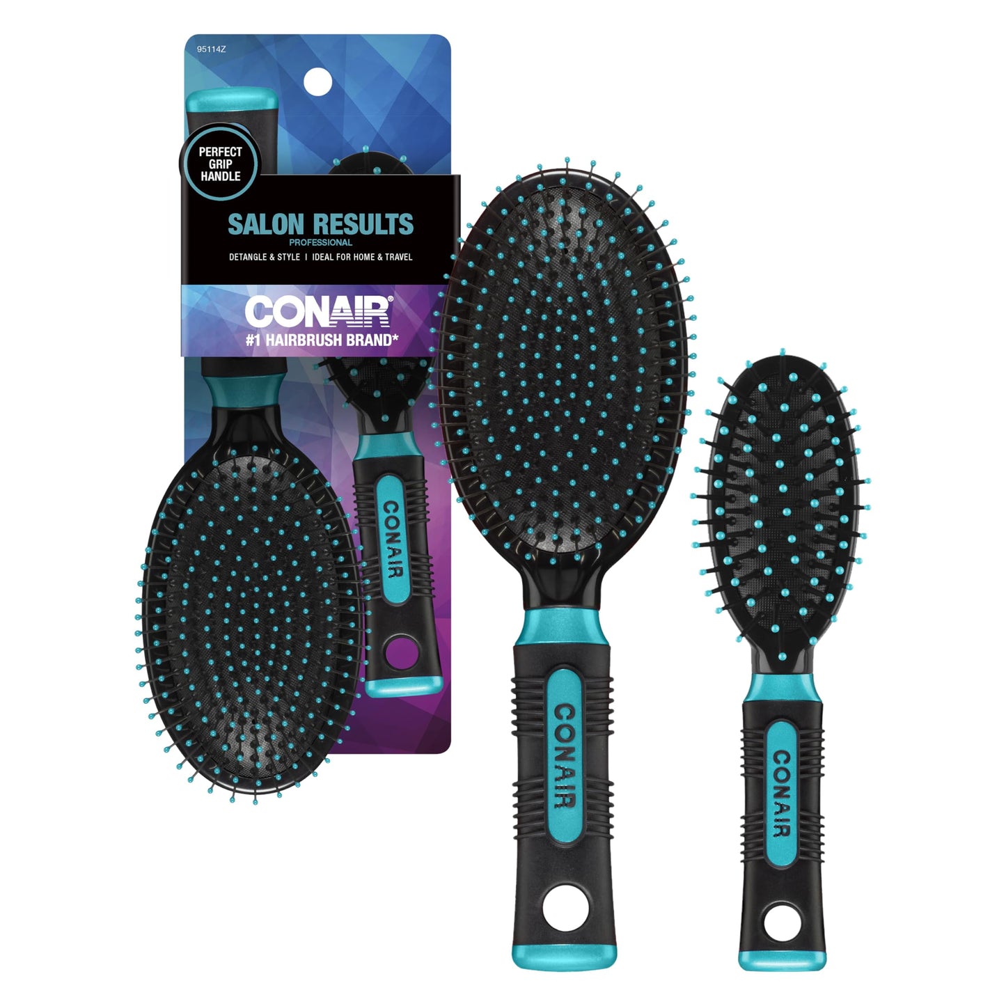 CONAIR Professional Salon Results Full-Size and Mid-Size Hair Brush Set - Assorted