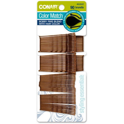 CONAIR Styling Essentials Extra Long Bobby Pins - Brown, 48 count