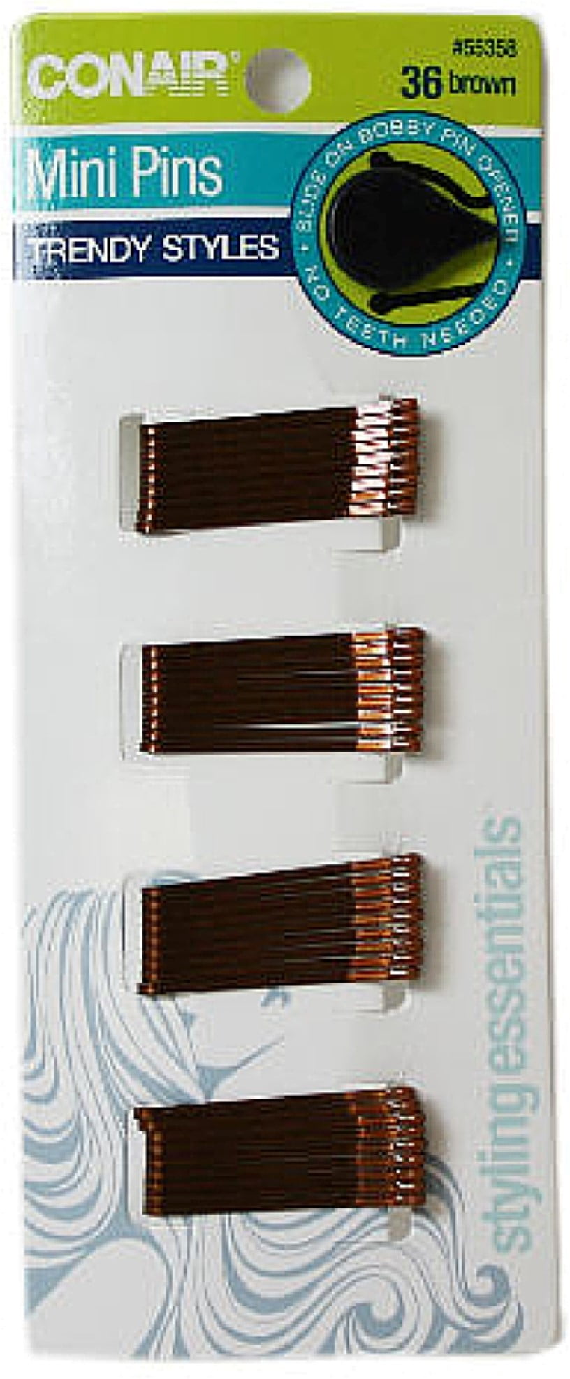 CONAIR Styling Essentials Secure Hold Mini Bobby Pins - Brown, 36 count