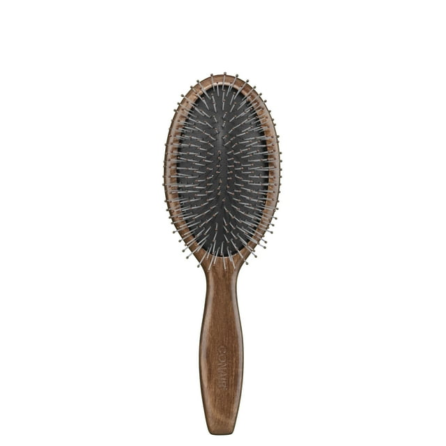 CONAIR Tangle Pro Detangler Rectangle Wood Cushion Hair Brush