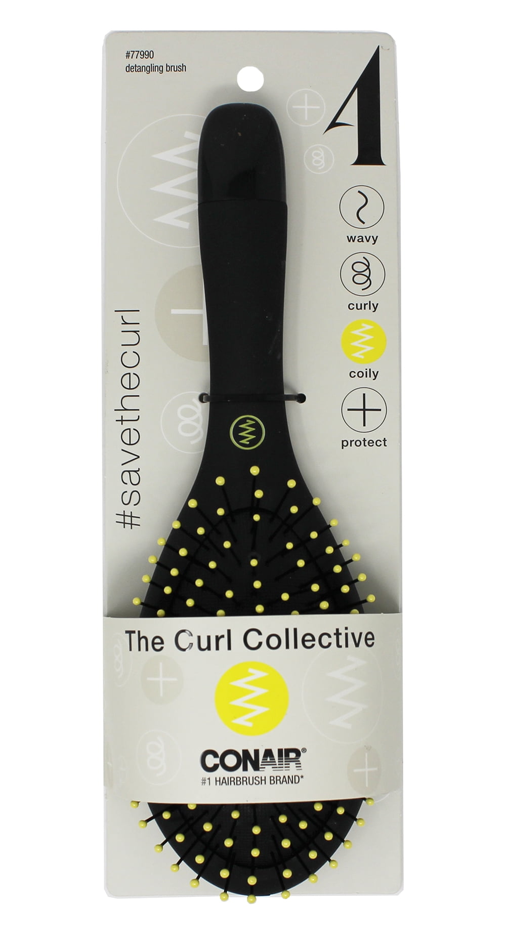 CONAIR Curl Collective 3 Curly Hair Detangle Cushion Hair Brush