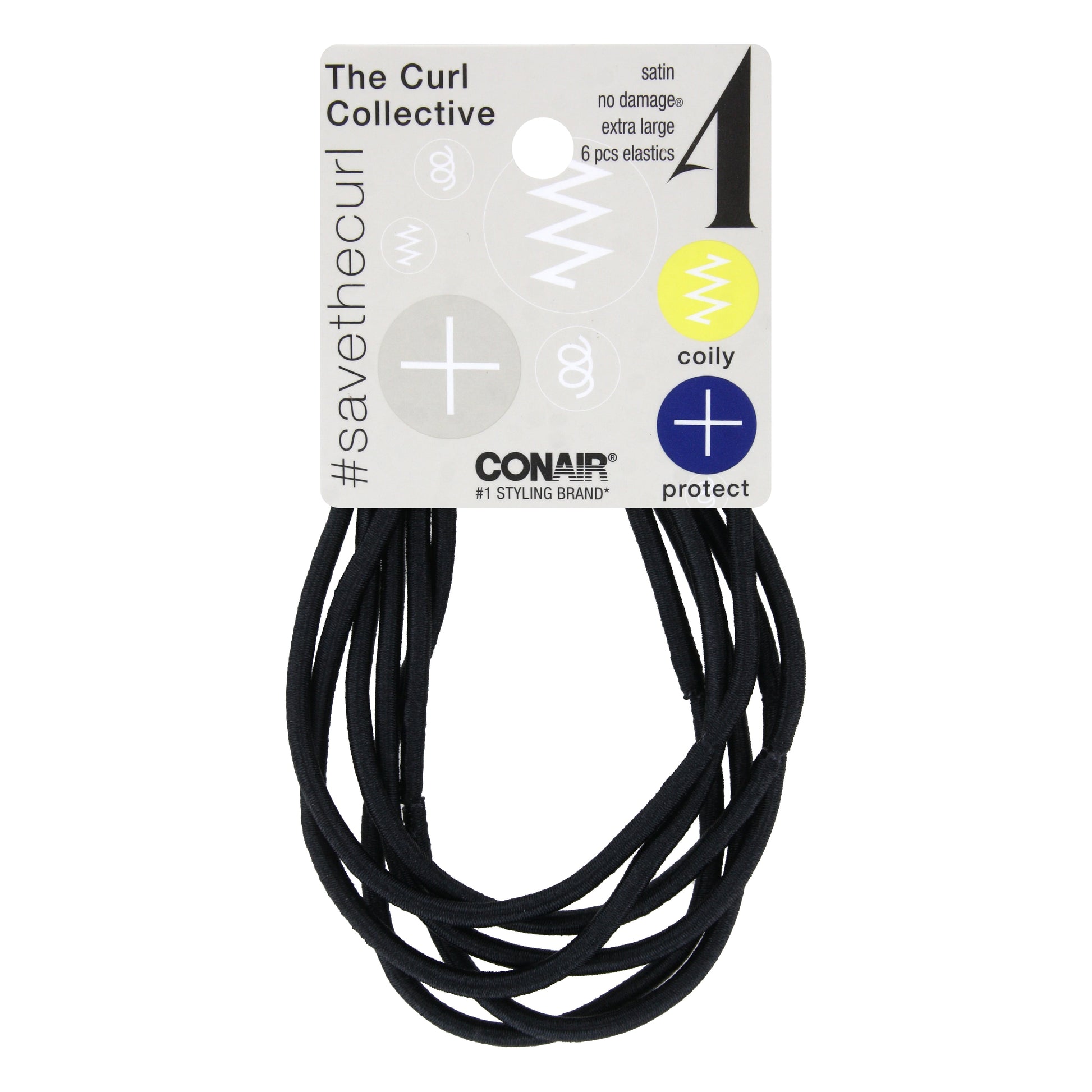 Conair Curl Collective Curl 3 Curly Spiral Elastics, 4 PK
