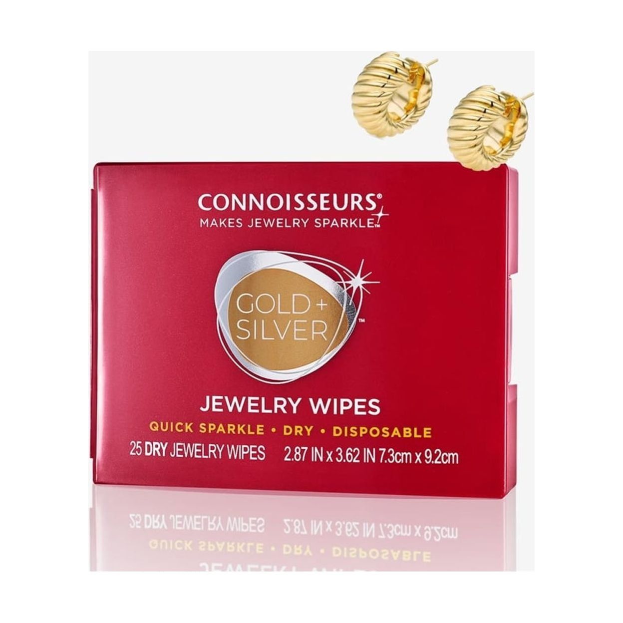 CONNOISSEURS Silver & Gold Jewelry Wipe Compact, 25 count