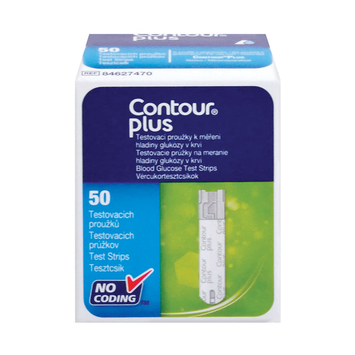 CONTOUR PLUS BLOOD GLUCOSE TEST STP 50CT