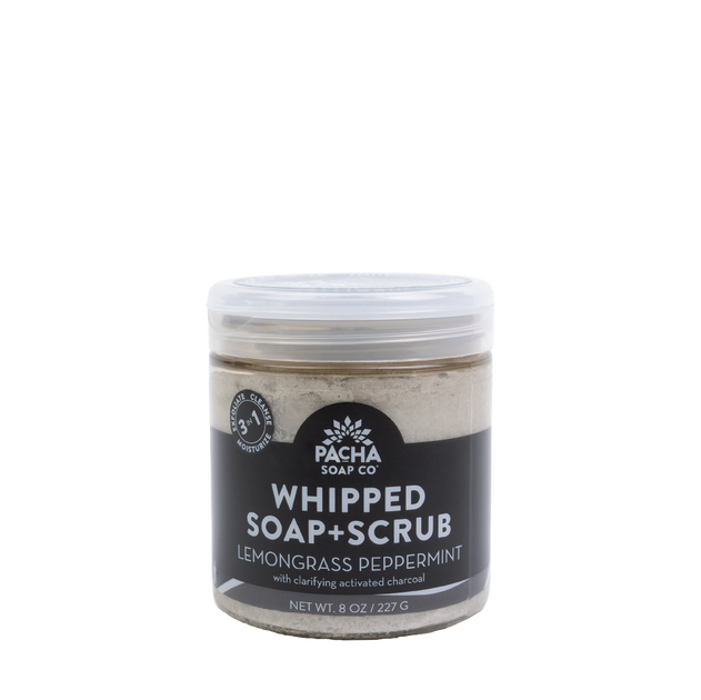 PACHA SOAP CO WHIPPED SOAP + SCRUB, SEA MUD 8 OZ